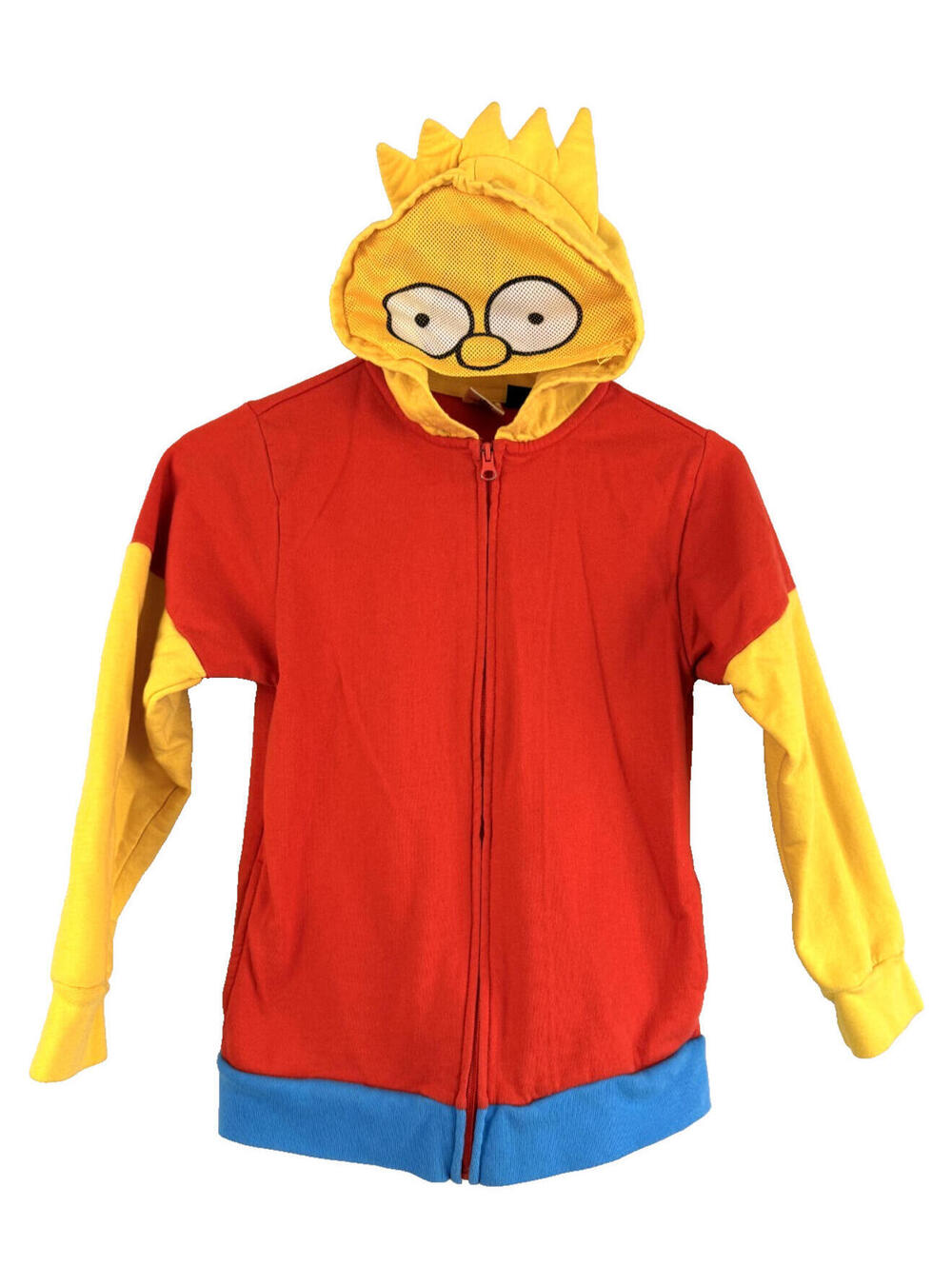 The Simpsons Full Zip Bart Simpson Hoodie Kids Sz M Mesh Face Mask